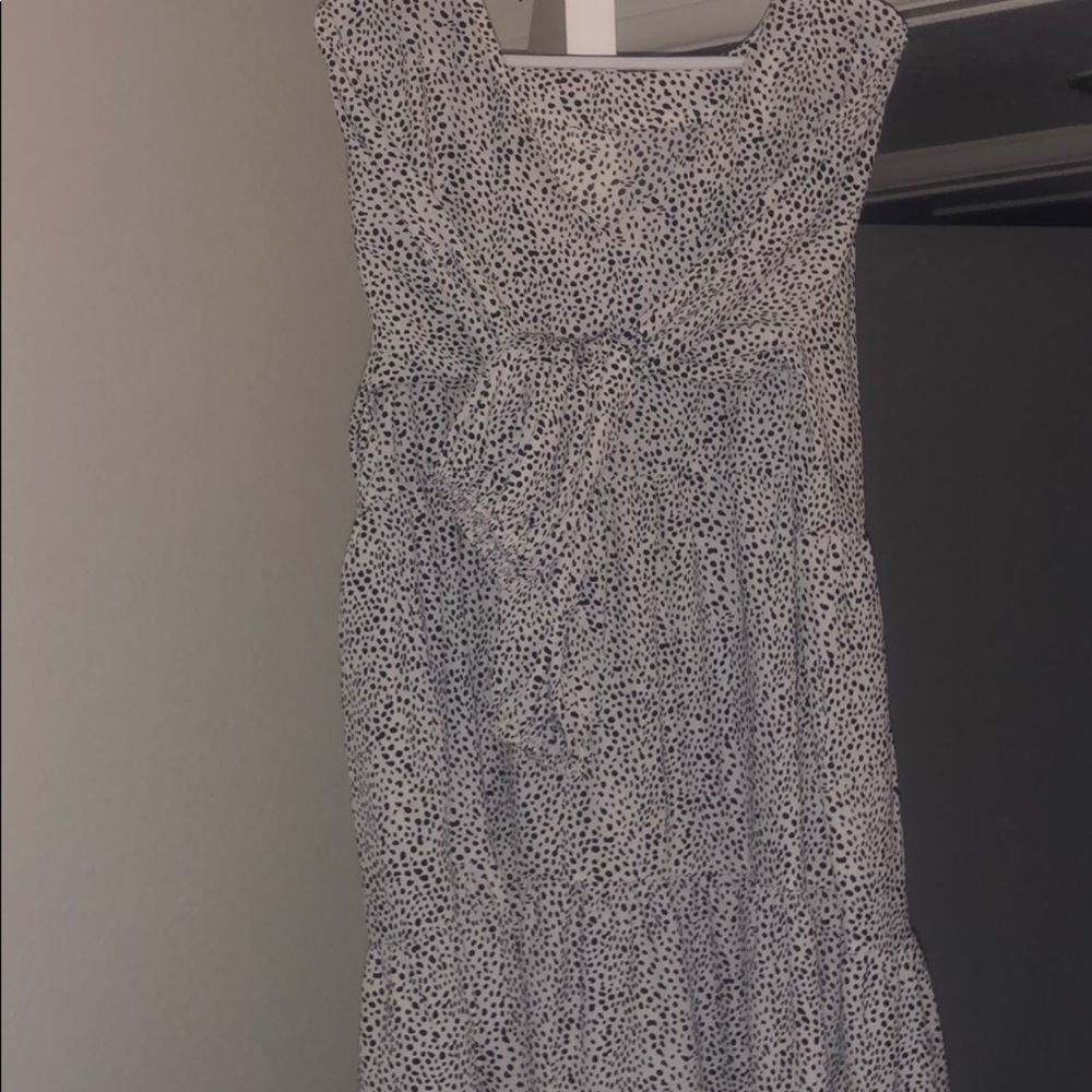 Polka Dot Midi dress with 3/4 puffy sleeve